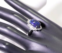 X-1☆Pt900 ブラックオパール3.65ct/ダイヤモンド0.70ct リング 鑑別書付き_画像9