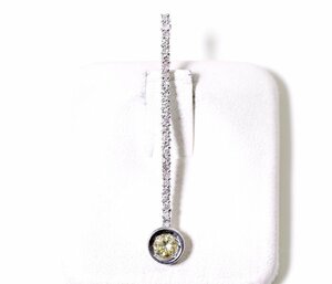 Y-100☆K18WG ダイヤモンド0.26ct/0.24ct ペンダントトップ 日本宝石科学協会ソーティング付き