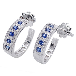  Damiani DAMIANI earrings lady's brand 750WG sapphire diamond bell Epo k white gold 20062797 both ear for 