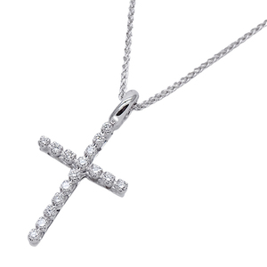  Damiani DAMIANI necklace lady's men's brand 10 character .750WG diamond mystery Cross XS white gold polished 