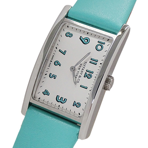  Tiffany TIFFANY&Co. clock lady's brand East waist quarts QZ stainless steel SS leather 60557985 inspection completed .