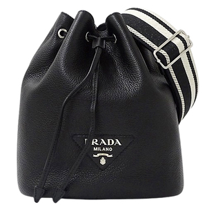 プラダ PRADA バッグ レディース ブランド ショルダーバッグ 2way レザー ブラック 1BE060 黒 バケットバッグ おしゃれ 斜め掛け