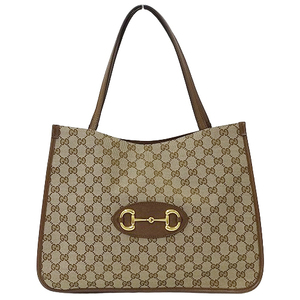 グッチ GUCCI バッグ レディース ブランド トートバッグ ホースビット GGキャンバス ブラウン ベージュ 623694 A4 肩掛け 通勤 通学