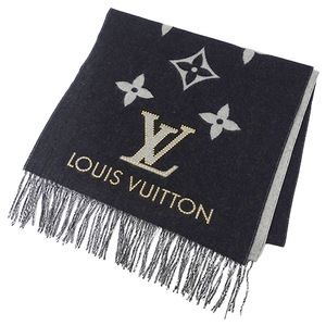 ルイ ヴィトン LOUIS VUITTON マフラー レディース ブランド ストール エシャルプ レイキャビック スタッディー カシミヤ ノワール M71588