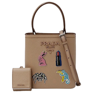 プラダ PRADA バッグ レディース ブランド ハンドバッグ ショルダーバッグ 2way サフィアーノ パニエ スモール ピンクベージュ 1BA217