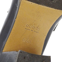 グッチ GUCCI 革靴 レディース ブランド ローファー パンプス シューズ ホースビット レザー ブラック 100 0356 サイズ6.5 23.5cm 黒_画像8