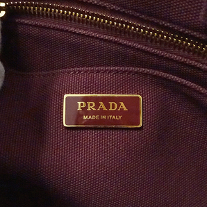 プラダ PRADA バッグ レディース ブランド トートバッグ ハンドバッグ ショルダーバッグ 2way カナパ 麦わら ストロー ボルドー ベージュの画像6