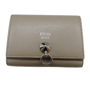 フェンディ FENDI カードケース レディース メンズ ブランド 名刺入れ レザー バイザウェイ グレージュ シルバー金具 8M0217