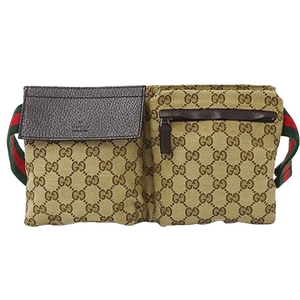 グッチ GUCCI バッグ メンズ ブランド ボディバッグ ウエストバッグ GGキャンバス シェリー ブラウン ベージュ 28566 コンパクト おしゃれ