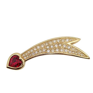  Dior Dior брошь женский бренд Heart стразы Gold красный сверху товар симпатичный 
