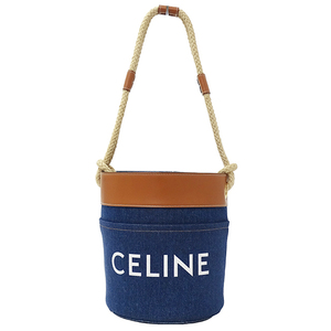 セリーヌ CELINE バッグ レディース ブランド トートバッグ デニム バケットバッグ ブルー ブラウン 2022年 秋冬モデル カジュアル 肩がけ