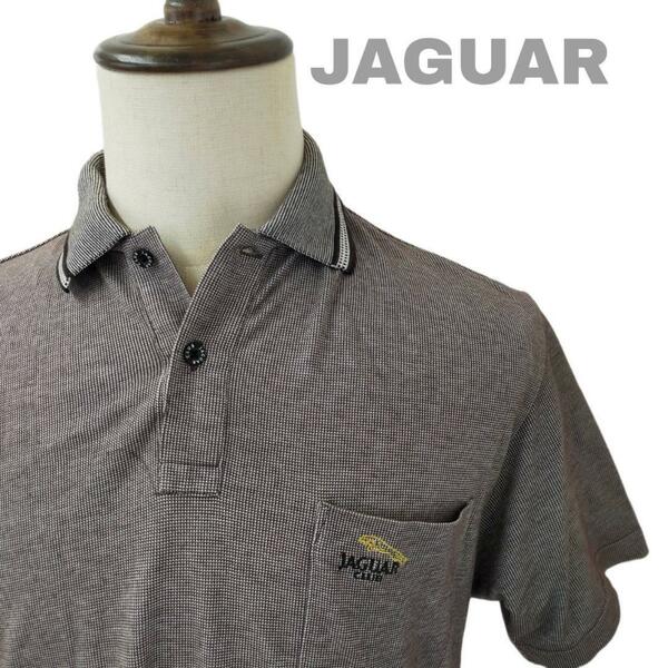 【最終値下げ】JAGUAR CLUB ジャガークラブ メンズ ゴルフシャツ Mサイズ ブラウン 古着 vintage ヴィンテージ 90s 80s 昭和レトロ 