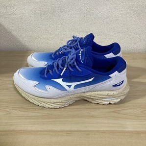 【超美品】MIZUNO ミズノ WAVE RIDER β Hiroshi Nagai パック (品番：D1GA2410) (ブルー/ホワイト) 27.5cmの画像3