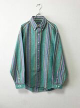 90's OLD GAP VINTAGE SHIRT オールド ギャップ ビンテージ マルチカラー ストライプ ボーダー ボタンダウン シャツ stussy ralph lauren_画像1