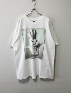 90's USA製 XL Pillsbury Doughboy ドゥボーイ カルバンクライン ビンテージ パロディ プリント Tシャツ 白 supreme カーミット 香水 80s