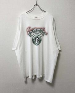 90's XL STARBUCKS FRAPPUCCINO TEE スターバックス コーヒー ビンテージ 企業 プロモーション Tシャツ ハーゲンダッツ Apple 80s USA製