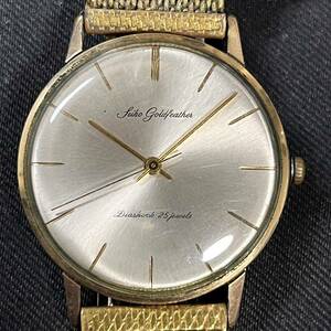 SEIKO セイコー Goldfeather ゴールドフェザー メンズ腕時計 手巻き 25石 シルバー文字盤 動作品 アンティーク 当時物