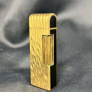 dunhill ダンヒル ガスライター ローラーガスライター US.RE 24163 ラウンドトップ ゴールド×ブラック ヴィンテージ 