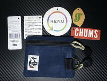 CHUMS(チャムス) キーコインケース ネイビー エコリサイクル メンズレディース CH60-3574 パスケース カードケース 小銭入れ USED_画像10