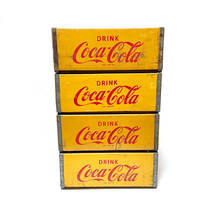 当時物！ コカ・コーラ ホーム サイズ ボトルケース 木箱 4点まとめ売り /コカ コーラ/昭和レトロ/小物入れ/_画像3