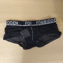 Mサイズ ローライズ ボクサーブリーフ FORBIDDEN メンズ 公式 正規品 ブラック シルバー ポリアミド スケスケ アウトレット 管番： 8936_画像4