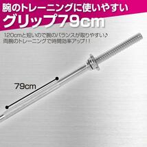 【新品即決】バーベルシャフト 120cm ハードロックカラー ゆるまない カラー標準装備付き_画像3