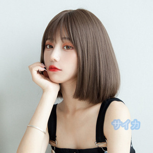  wig lady's full wig woman medium wig attaching wool Bob wig nature high temperature heat-resisting hair wig .... cosplay F213