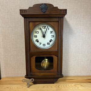 EIKOSHA 柱時計 アンティーク 振り子時計 古時計 昭和レトロ 掛時計 ゼンマイ式 u726