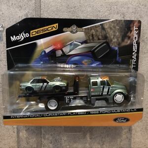 インターナショナル デュラスター フラットベッド　1988 フォード マスタング LX マイスト トランスポート maisto transport