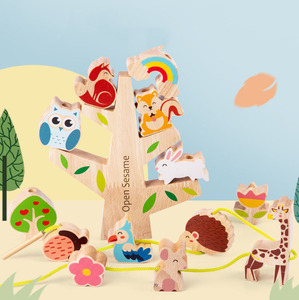 【訳あり】 モンテッソーリ 木のおもちゃ バランスゲーム 動物 紐通し ひもとおし おもちゃ 知育玩具 木製 男の子 3歳 Esperanza t-0080-02