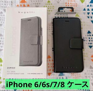 【bugatti】最高級 本革 iPhone 6/6s/7/8 ケース 手帳型