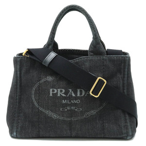 PRADA プラダ CANAPA カナパ トートバッグ ハンドバッグ 2WAY ショルダーバッグ 斜め掛け デニム NERO