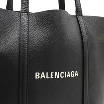 BALENCIAGA バレンシアガ エブリデイ トート XS ロゴ トートバッグ 2WAY ショルダーバッグ レザー ブラック_画像8