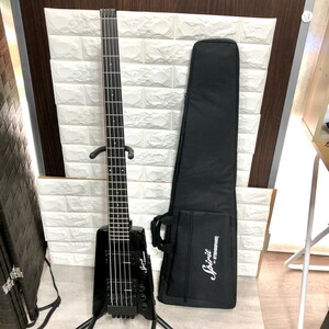 中古美品 Spirit BY STEINBERGER スタインバーガー XT-25 ヘッドレス 5弦 エレキベース ブラック ソフトケース付き 動作確認済(Y0329_13)