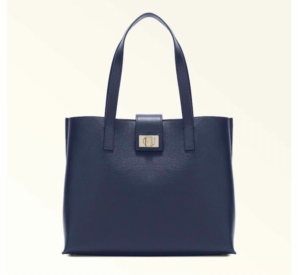 FURLA トートバッグ レザー　ネイビー