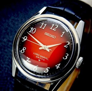 SEIKO LORD MARVEL 36000 ロードマーベル 5740-8000 Steel, Burgundy Gradation Dial, メンズ 手巻き(美品、OH済み ) / 35mm