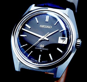 GRAND SEIKO グランド セイコー 6145-8000 Steel , Black Dial メンズ 自動巻き(美品、OH済み ) / 36mm