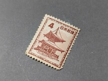 【未使用】日本郵便 1952年 石山寺多宝塔4円切手10枚セット　第二次動植物国宝図案切手_画像2