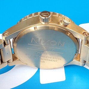 電池交換済 メンズ腕時計 NIXON ニクソン クォーツ クロノグラフ  THE51-30  GOLD ゴールドカラー 動作品 の画像6