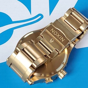 電池交換済 メンズ腕時計 NIXON ニクソン クォーツ クロノグラフ  THE51-30  GOLD ゴールドカラー 動作品 の画像5