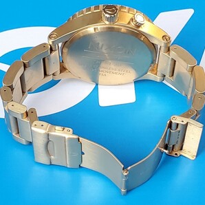 電池交換済 メンズ腕時計 NIXON ニクソン クォーツ クロノグラフ  THE51-30  GOLD ゴールドカラー 動作品 の画像7