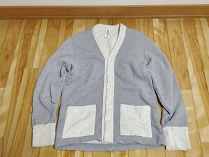 完売　超大人気　LOOPWHEELER x BEAMS PLUS ループウィラー ビームス　スウェットカーディガン　グレーx杢グレー　size.L