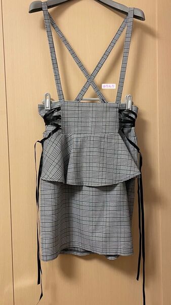 MA*RS マーズ チェックスカート グレー サスペンダー付き フリーサイズ 量産 地雷