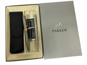 【M-90】未使用 PARKER パーカー SONET ソネット ペン先 18K 750 万年筆 + ボールペンセット 