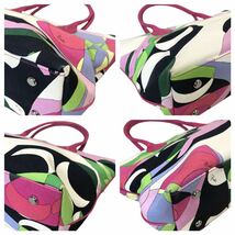 (D) EMILIO PUCCI エミリオプッチ キャンバス トートバッグ ピンク系_画像5