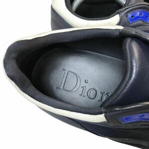 (D) Dior HOMME ディオールオム 15AW レザー スニーカー 41 ネイビーの画像7