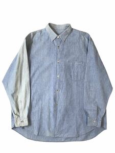 (D) COMME des GARCONS HOMME コムデギャルソンオム 田中期 田中オム オーバーサイズ シャンブレー 長袖シャツ ブルー