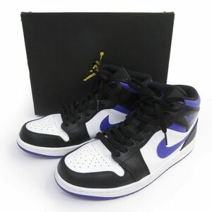 153s NIKE ナイキ AIR JORDAN 1 MID エアジョーダン ミッド 554724-095 US9 27cm 箱有 ※中古