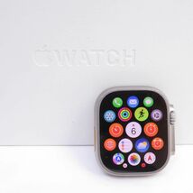 115s Apple Watch Ultra GPS+Cellularモデル チタニウム 49mm MQFN3J/A グリーンアルパインループ Mサイズ ※中古_画像1