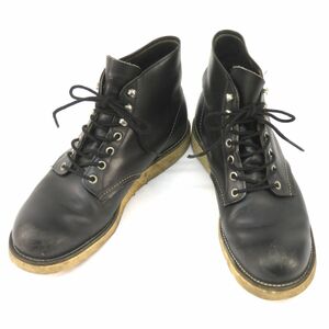 156 REDWING レッドウィング 8165 アイリッシュセッター プレーントゥ ブラック US8.5D 26.5cm 箱無し ※中古